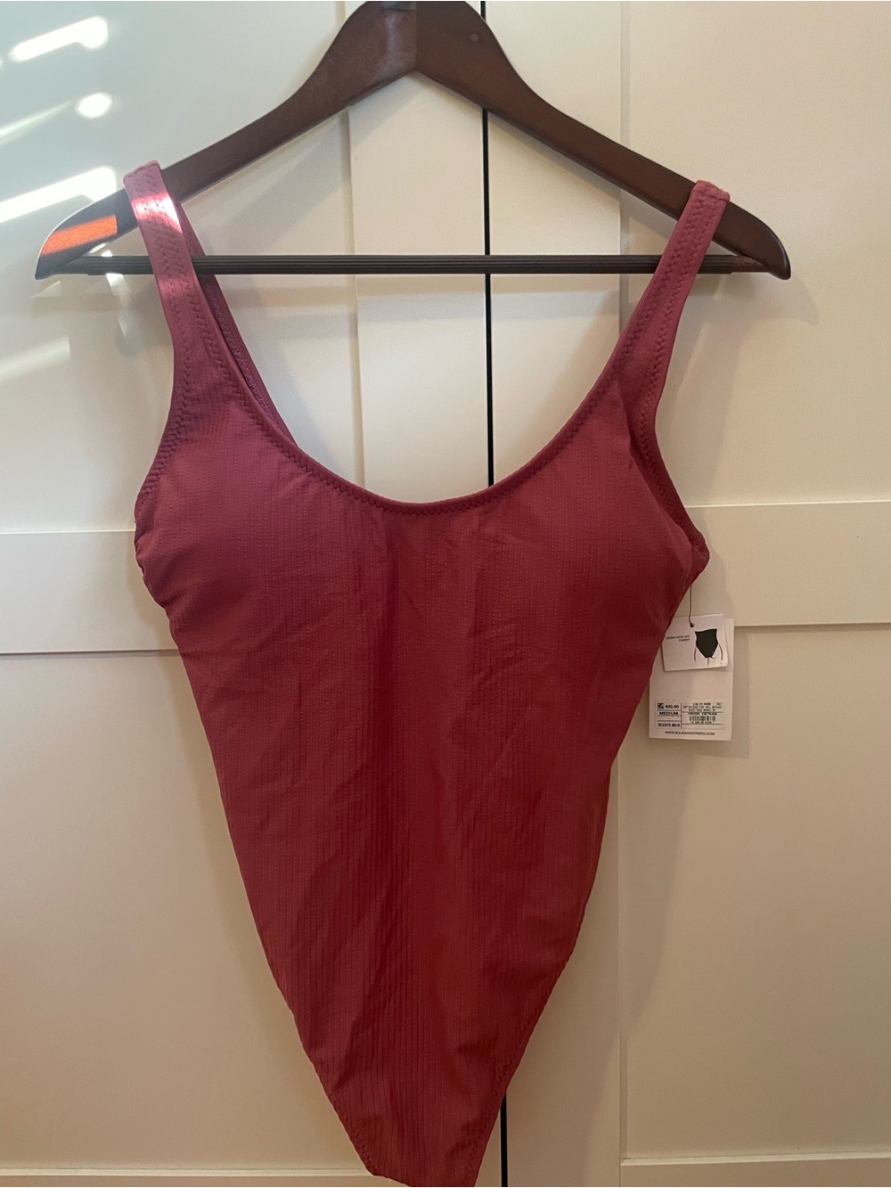 Medium mauve extra high length cheeky one piece swim women’s size medium swim su